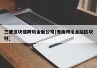 三亚区块链跨境金融公司[海南跨境金融区块链]